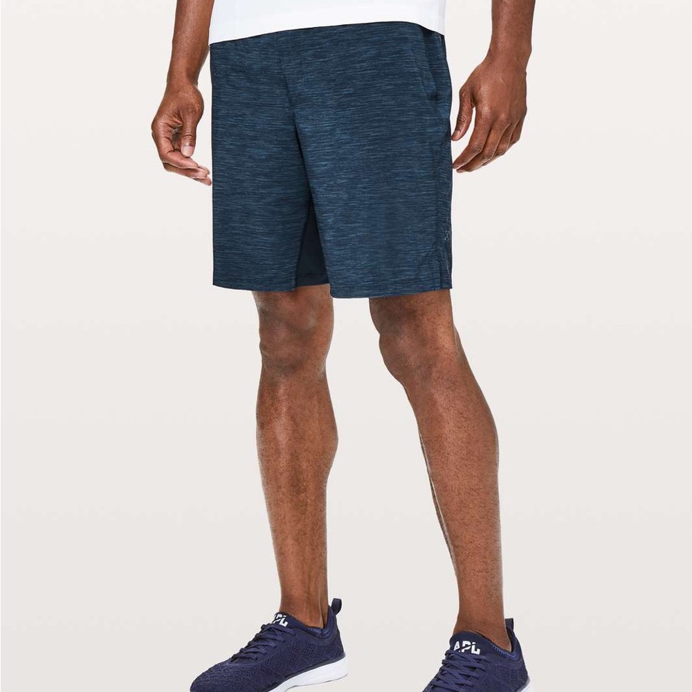LULULEMON Men’s T.H.E Shorts Heathered Navy Linerless Size medium